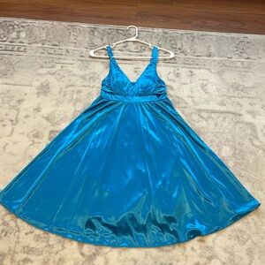 City Triangles Shimmering Teal Dress